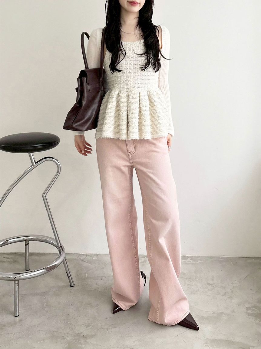 lily brown ボレロセットペプラムニット ボレロセットツイードペプラムニット(ニット)｜トップス｜LILY