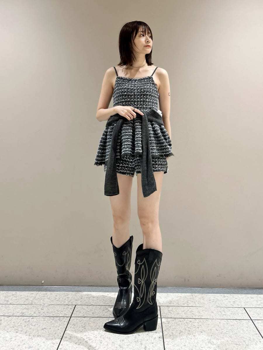 ボレロセットツイードペプラムニット(ニット)｜トップス｜LILY