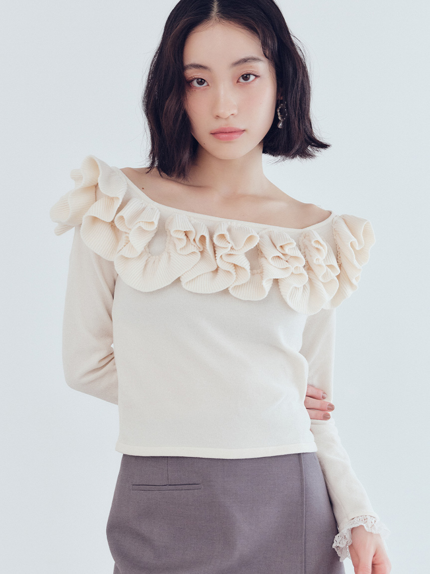 モールフリルニットトップス(ニット)｜トップス｜LILY BROWN（リリー