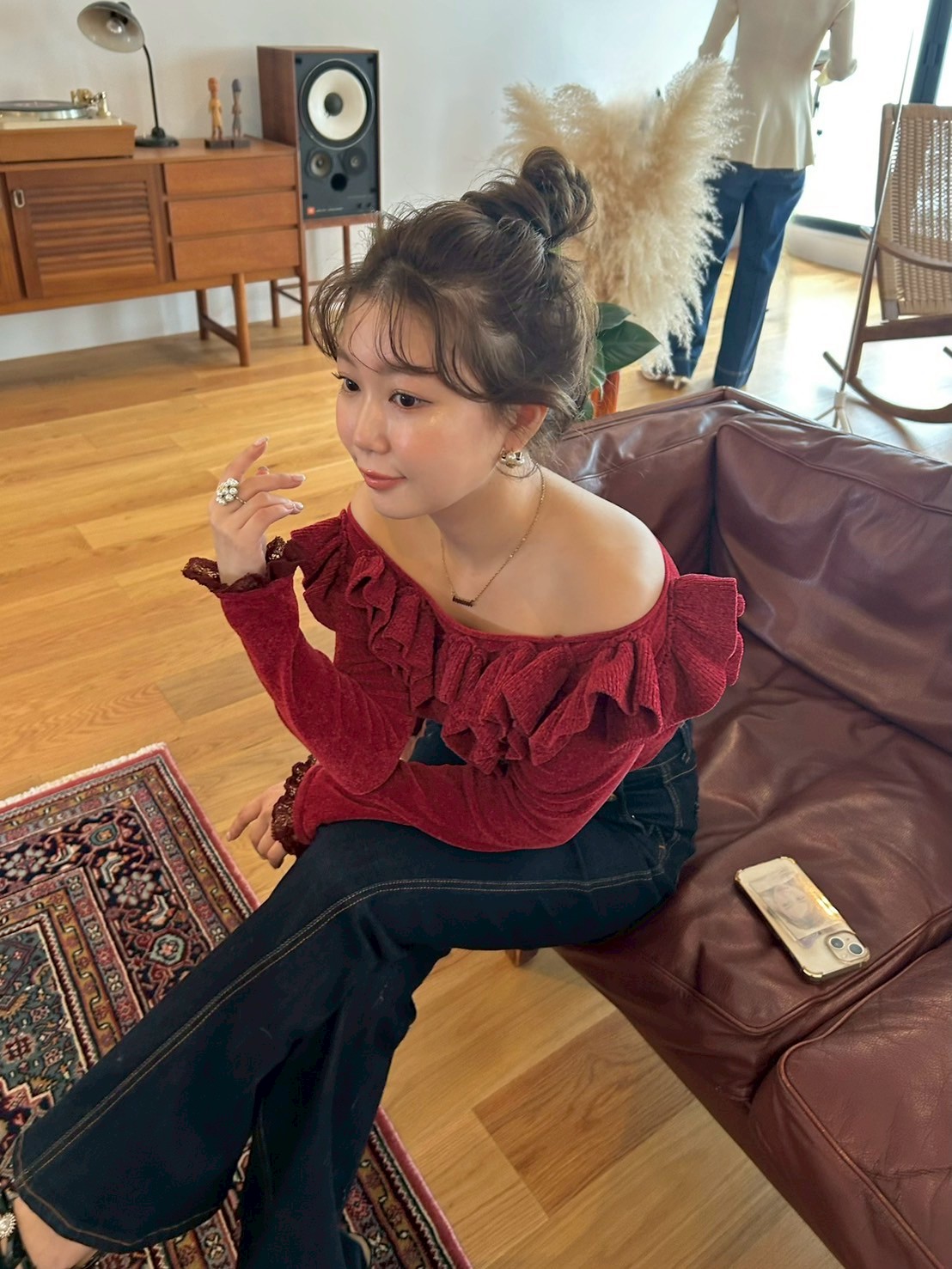 ブラウン ニット フリルスカート モールフリルニットトップス（ニット/セーター）｜LILY BROWN