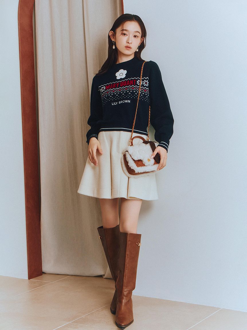 LILY BROWN×MARY QUANT】ジャガードロゴニットトップス(Hearts2Hearts