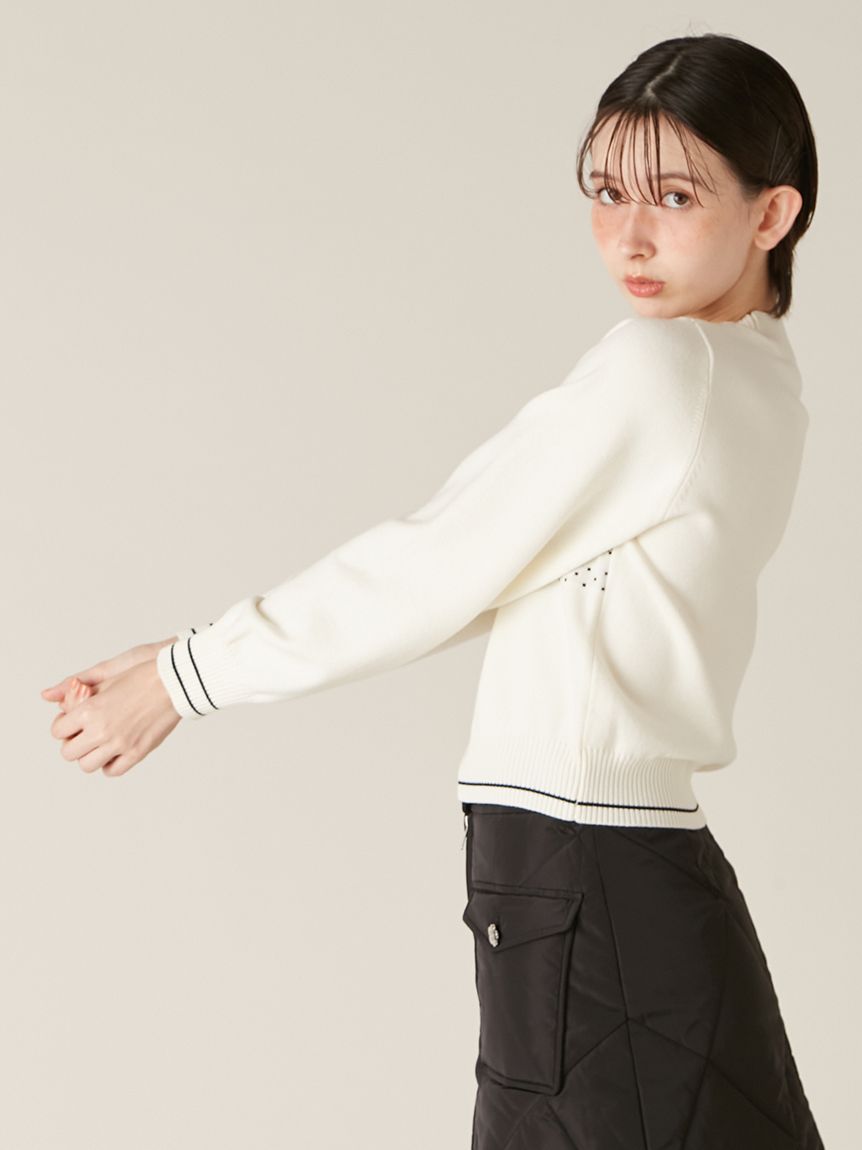 LILY BROWN×MARY QUANT】ジャガードロゴニットトップス(Hearts2Hearts