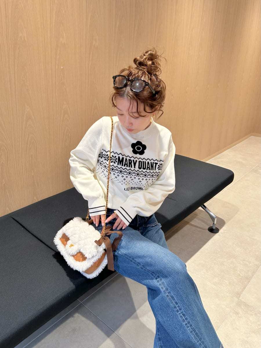 LILY BROWN×MARY QUANT】ジャガードロゴニットトップス(Hearts2Hearts