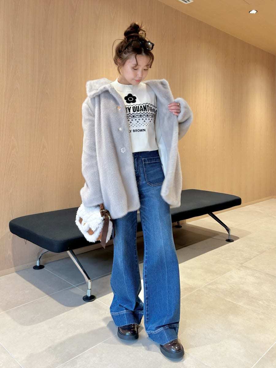 【LILY BROWN×MARY QUANT】ジャガードロゴニットトップス LILY BROWN｜【LILY BROWN×MARY QUANT】ジャガードロゴニットトップス