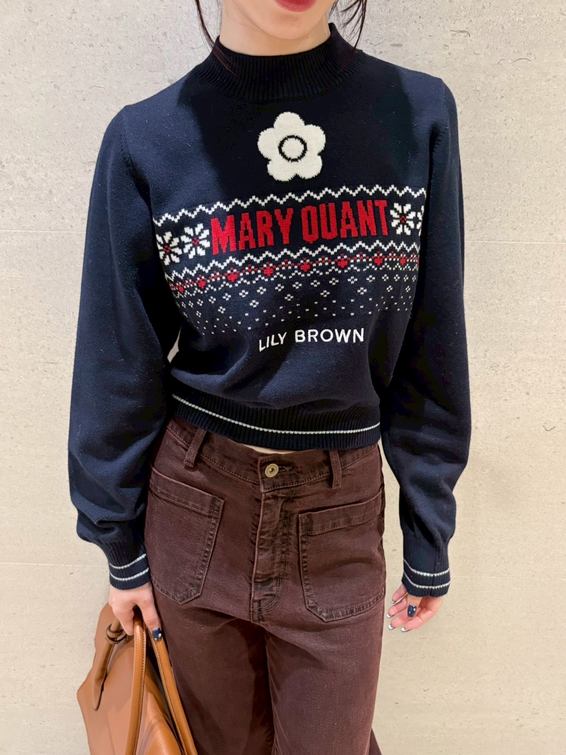 LILY BROWN×MARY QUANT】ジャガードロゴニットトップス(Hearts2Hearts LILY BROWN×MARY QUANT】ジャガードロゴニットトップス(Hearts2Hearts