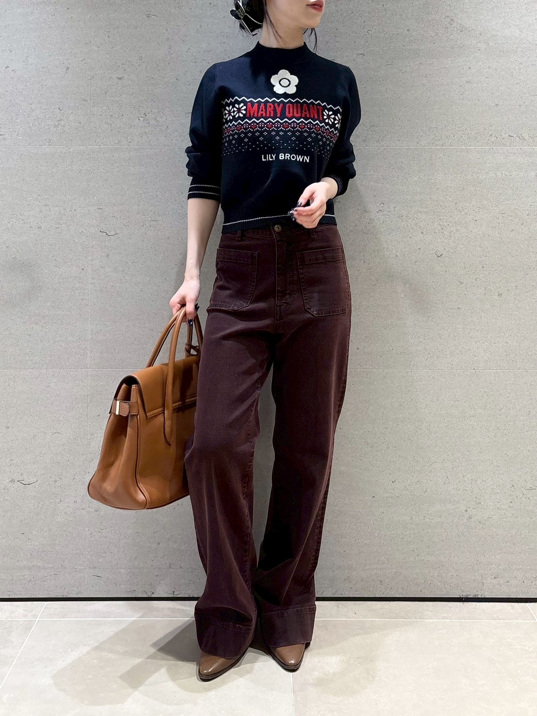 LILY BROWN×MARY QUANT】ジャガードロゴニットトップス(Hearts2Hearts