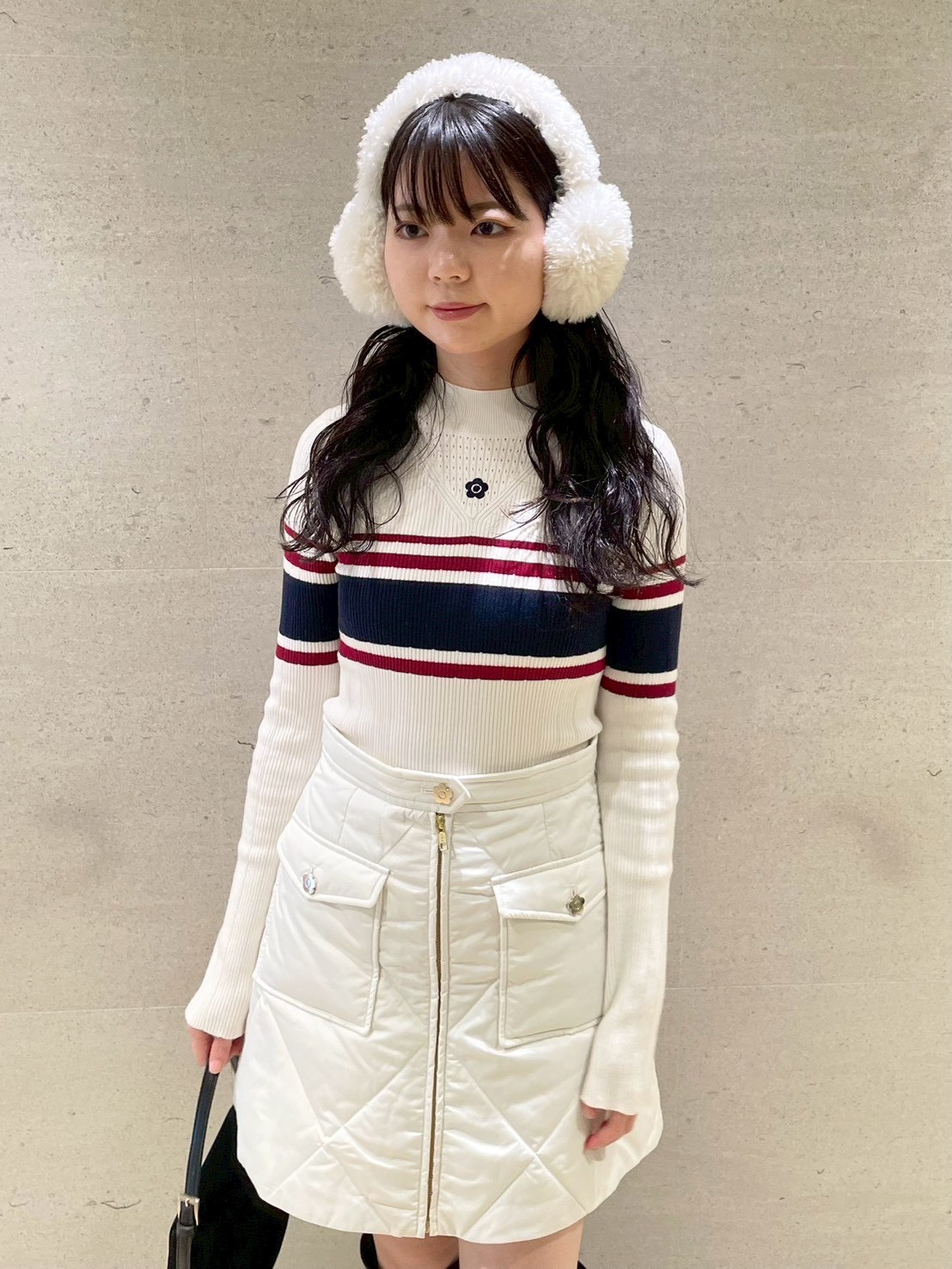 LILY BROWN×MARY QUANT】デイジー刺繍ソフトリブニットトップス