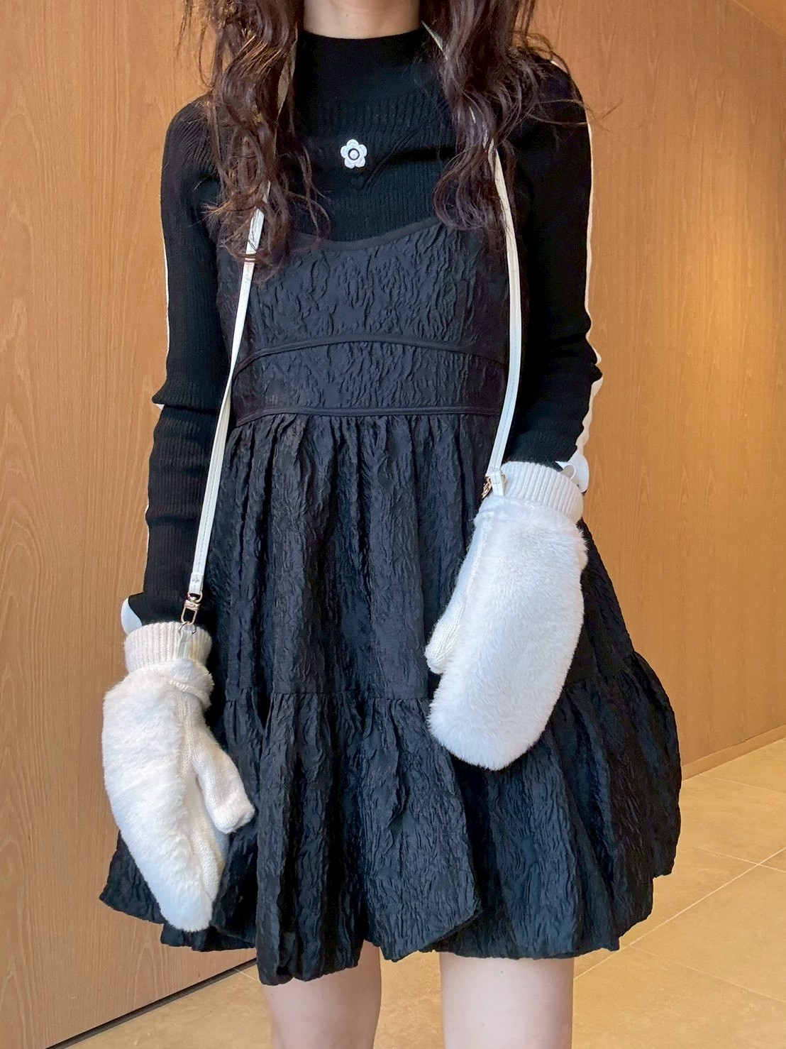 LILY BROWN×MARY QUANT】デイジー刺繍ソフトリブニットトップス