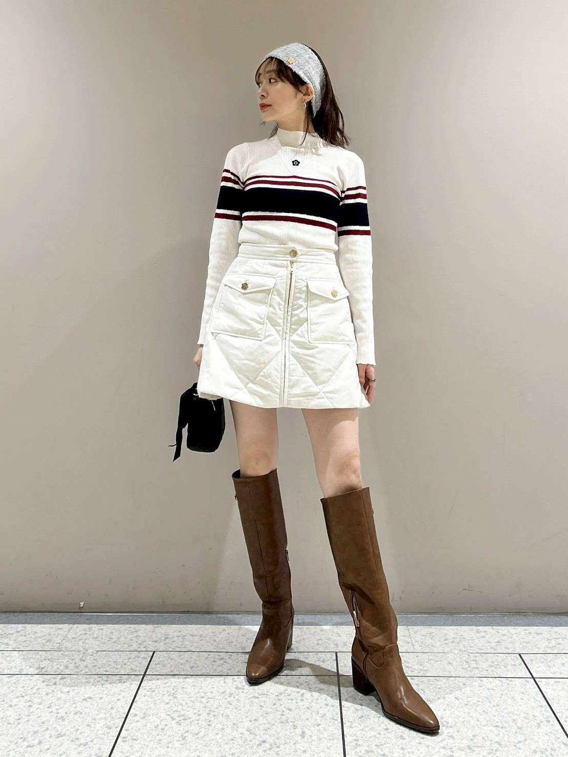 LILY BROWN×MARY QUANT】デイジー刺繍ソフトリブニットトップス