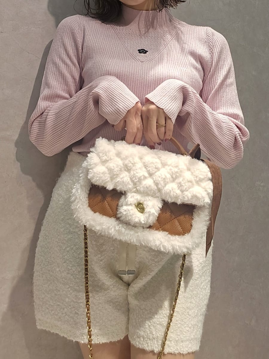 LILY BROWN×MARY QUANT】デイジー刺繍ソフトリブニットトップス