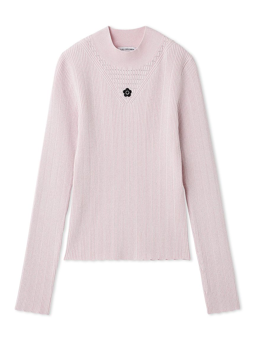 LILY BROWN×MARY QUANT】デイジー刺繍ソフトリブニットトップス