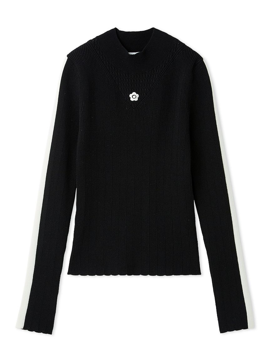 LILY BROWN×MARY QUANT】デイジー刺繍ソフトリブニットトップス LILY BROWN×MARY QUANT】デイジー刺繍ソフトリブニットトップス