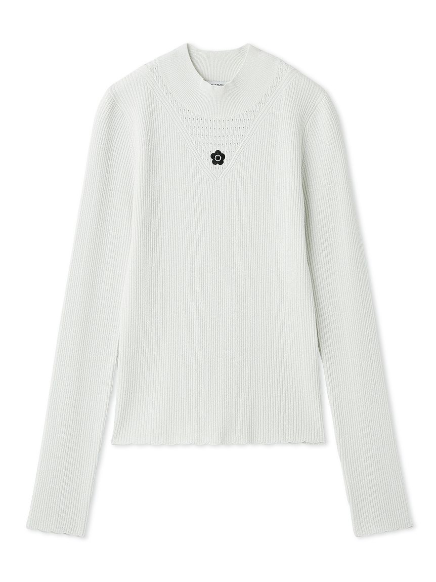 LILY BROWN×MARY QUANT】デイジー刺繍ソフトリブニットトップス LILY BROWN×MARY QUANT】デイジー刺繍ソフトリブニットトップス