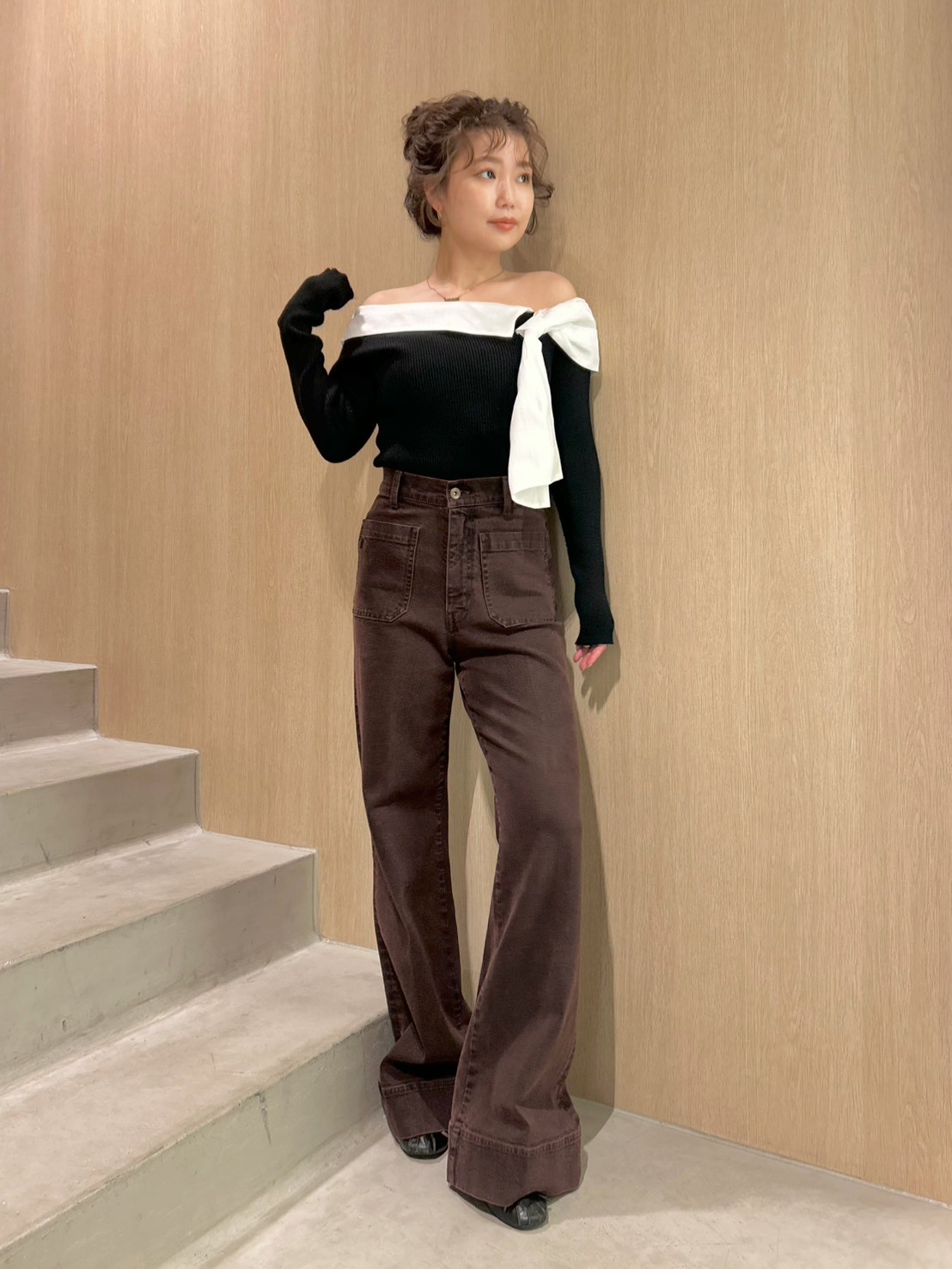 リボンディテールドッキングニット(ニット)｜トップス｜LILY BROWN