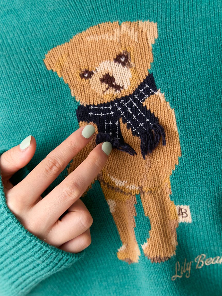 WEB・一部店舗限定カラー】Lily Bearフリンジマフラーニットトップス