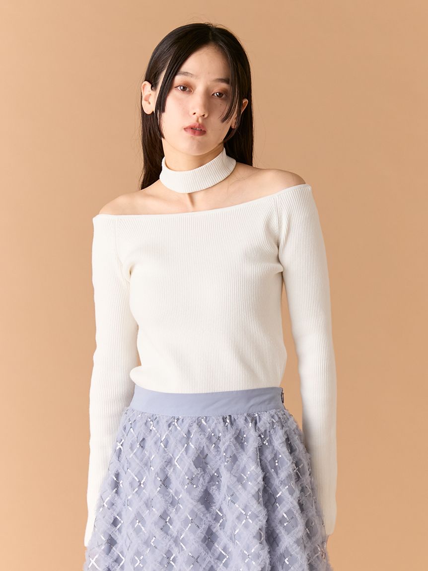 ファーオフショルニットトップス(ニット)｜トップス｜LILY BROWN