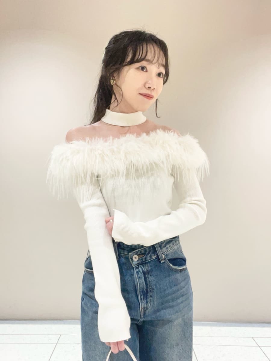 ファーオフショルニットトップス(ニット)｜トップス｜LILY BROWN