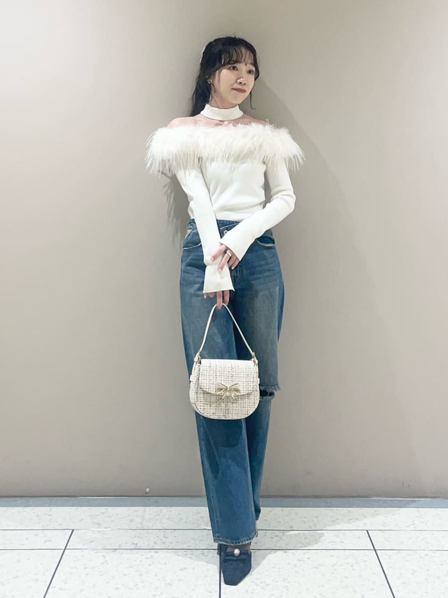 ファーオフショルニットトップス(ニット)｜トップス｜LILY BROWN