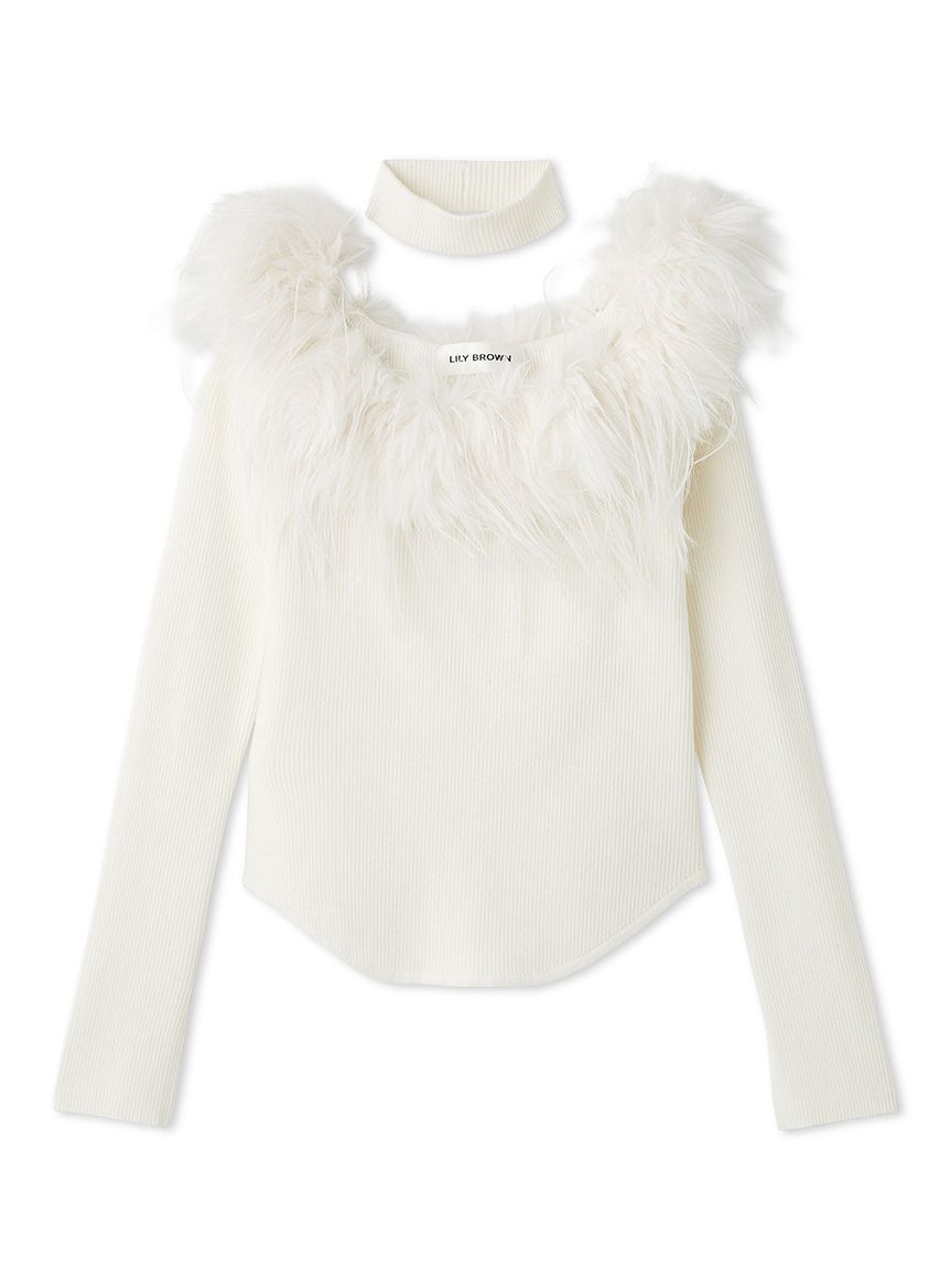 ファーオフショルニットトップス(ニット)｜トップス｜LILY BROWN