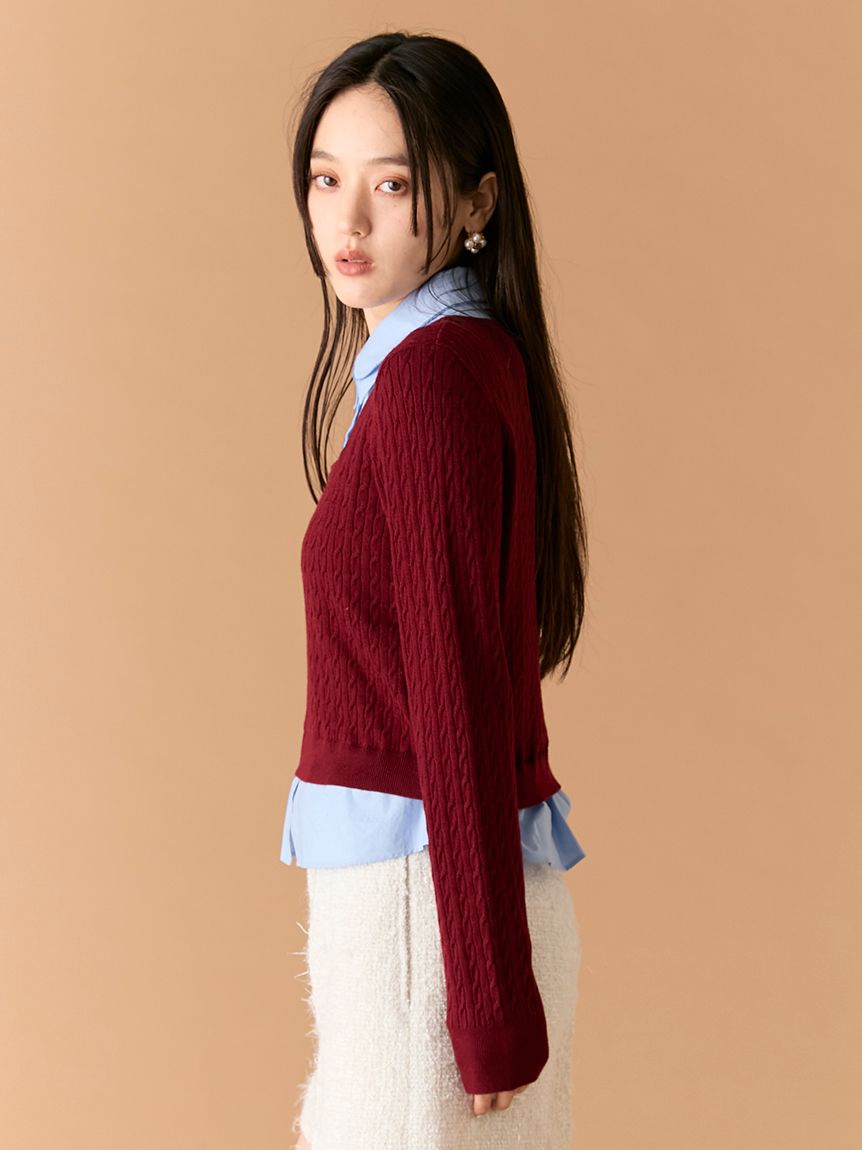 ダブルカラーレイヤードニット(ニット)｜トップス｜LILY BROWN（リリー