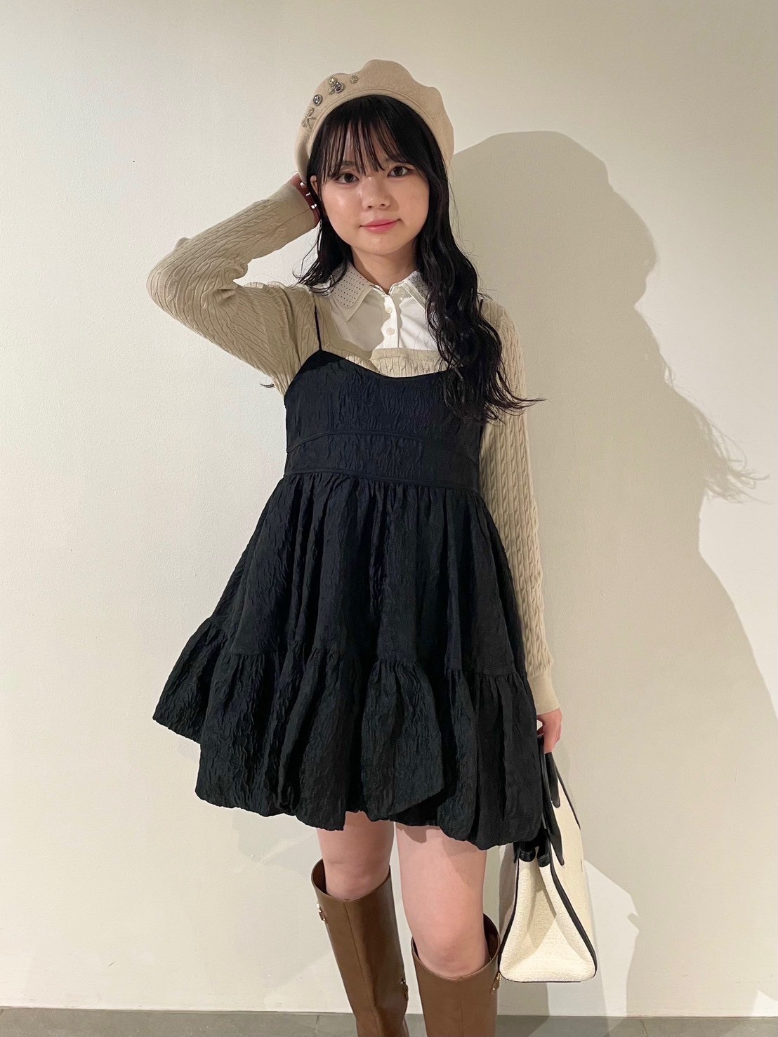 ダブルカラーレイヤードニット(ニット)｜トップス｜LILY BROWN（リリー