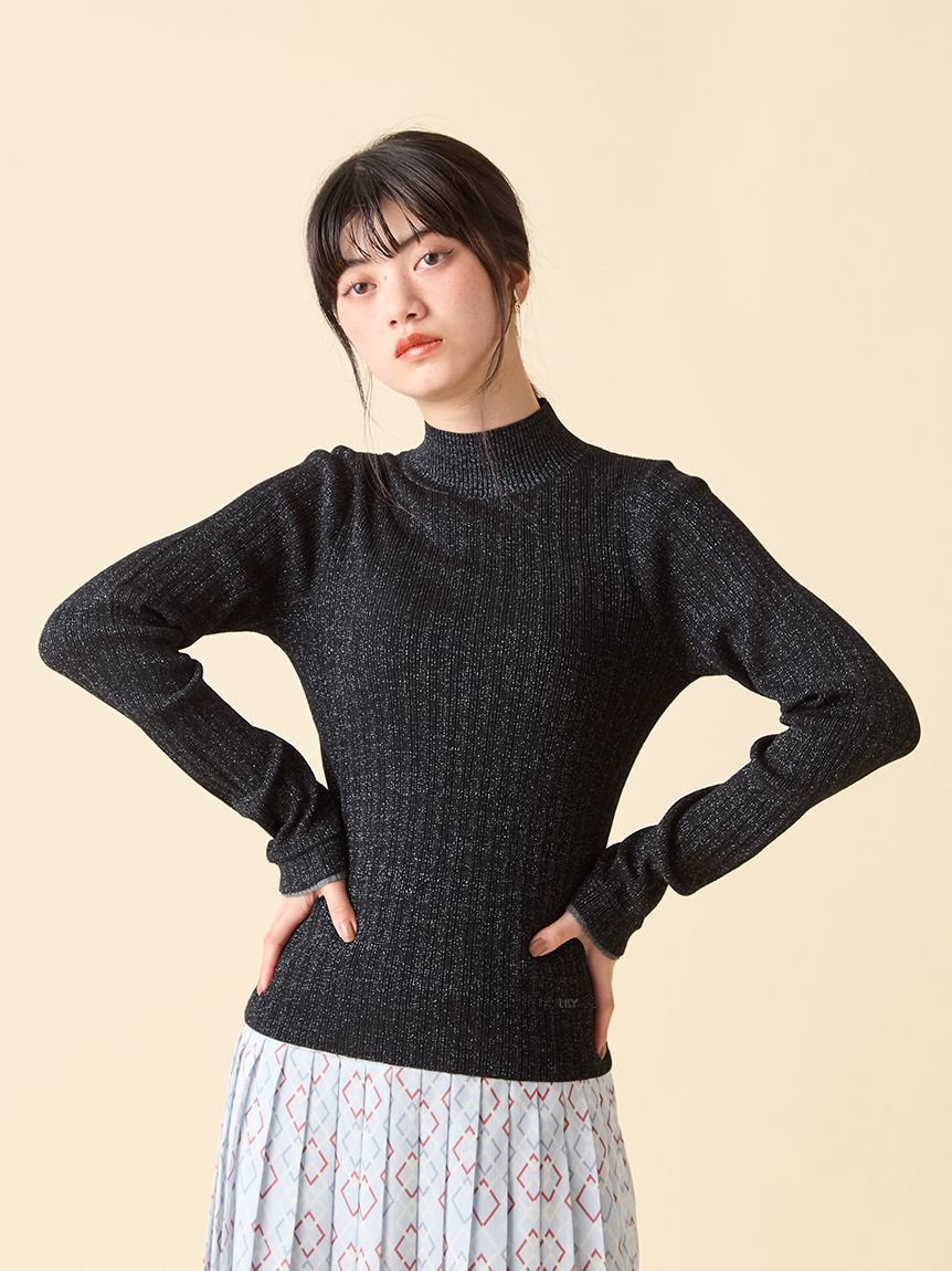 WEB限定カラー】ランダムリブラメニットトップス(ニット