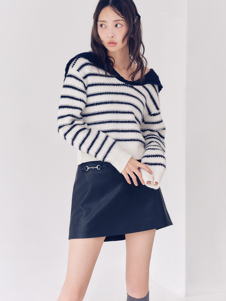 セーラーカラーニットトップス(ニット)｜トップス｜LILY BROWN