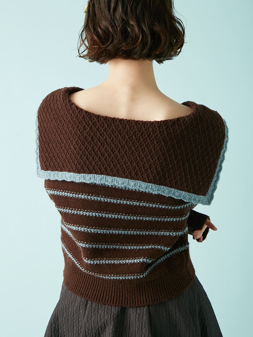 セーラーカラーニットトップス(ニット)｜トップス｜LILY BROWN（リリー