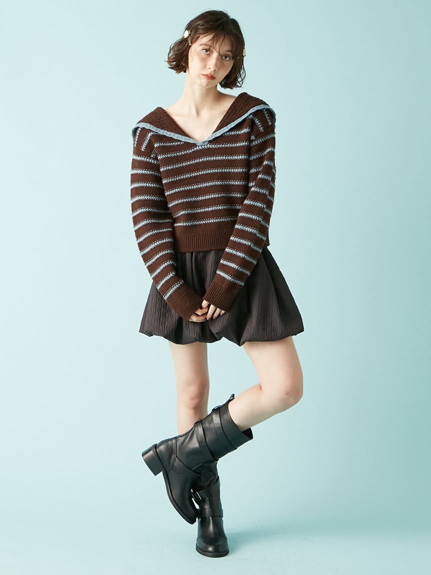 セーラーカラーニットトップス(ニット)｜トップス｜LILY BROWN（リリー