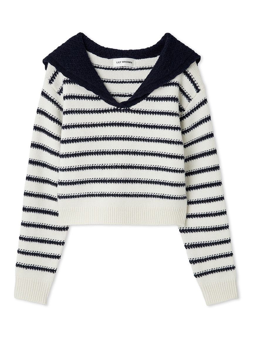 セーラーカラーニットトップス(ニット)｜トップス｜LILY BROWN