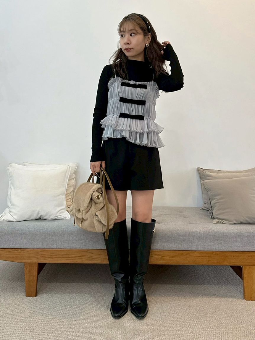 スナイデル　トップス　リボン付き　新品未使用　リリーブラウン　ニット リボンビスチェセットニットトップス(ニット)｜トップス｜LILY BROWN