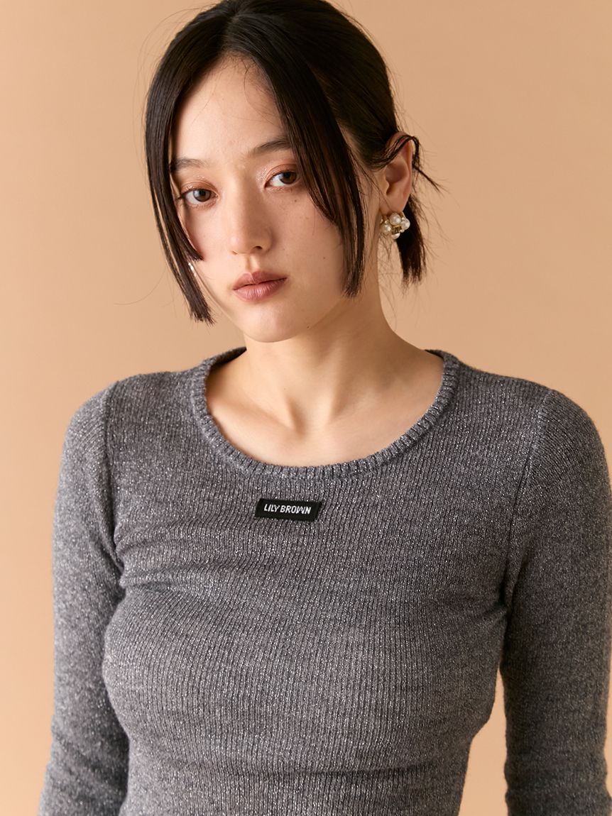 ラメリブシアーニットトップス(Hearts2Hearts着用)(ニット)｜トップス