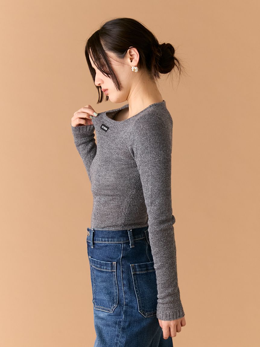 ラメリブシアーニットトップス(Hearts2Hearts着用)(ニット)｜トップス