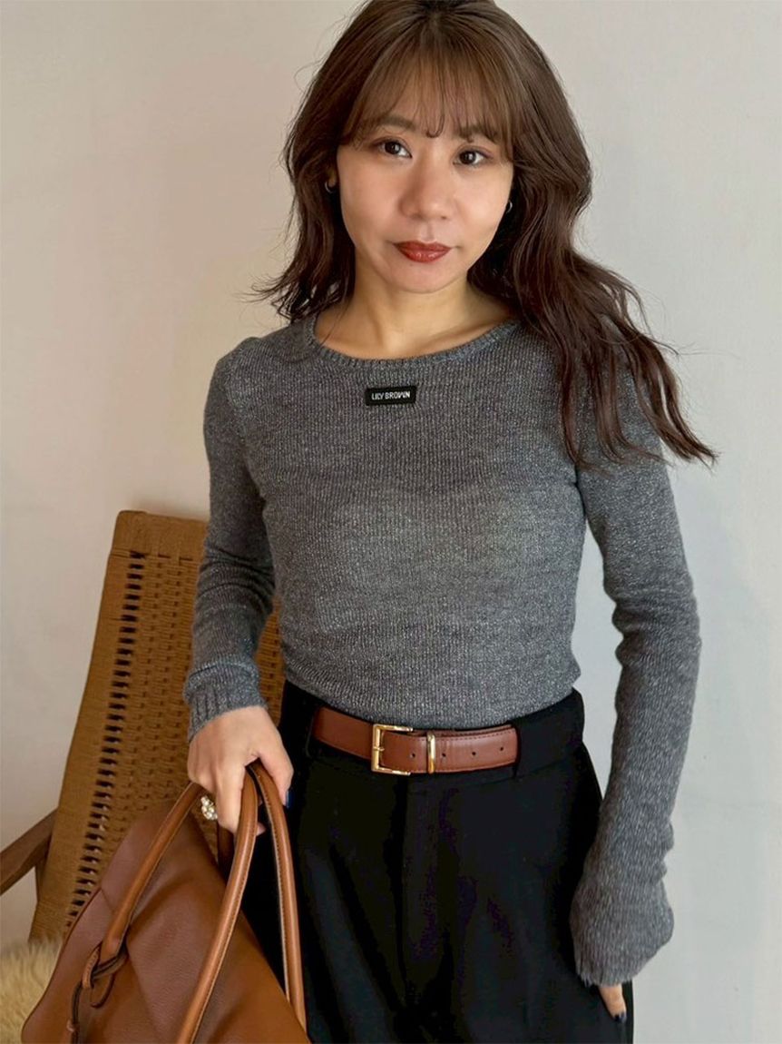 ラメリブシアーニットトップス(Hearts2Hearts着用)(ニット)｜トップス