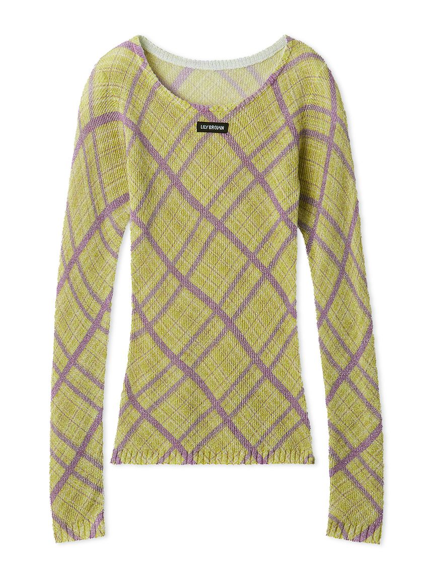 ラメリブシアーニットトップス(Hearts2Hearts着用)(ニット)｜トップス