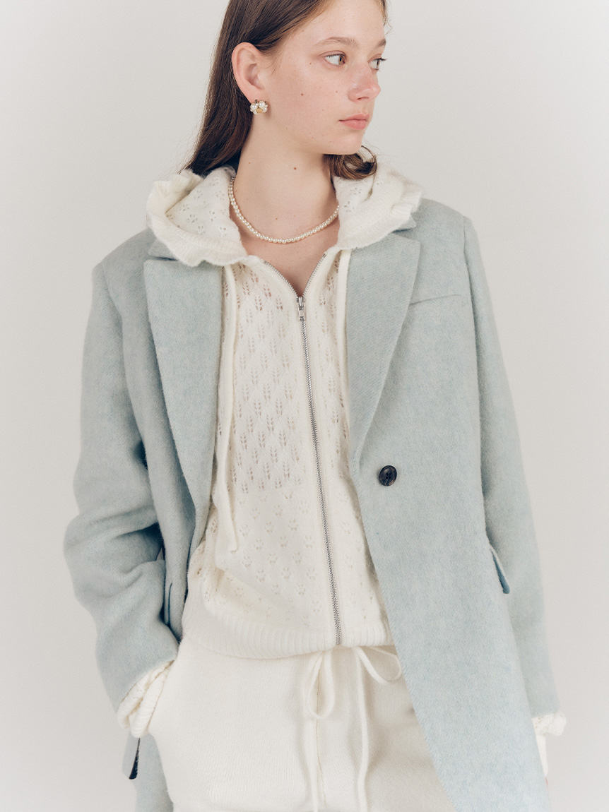 【未使用】CELFORD アイボリー ニットパーカー(25AW) 透かし編ニットパーカー(ニット)｜トップス｜LILY BROWN（リリー