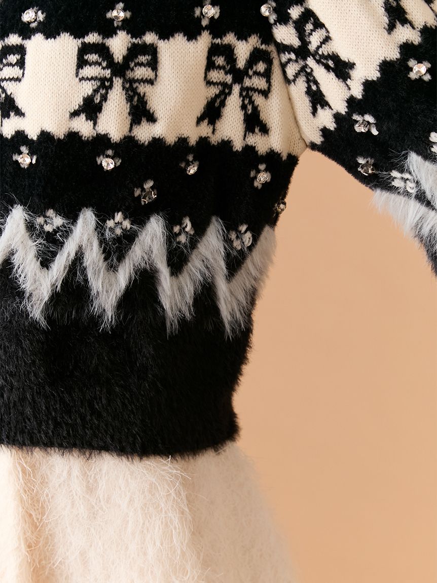 L.B CANDY STOCK]リボンビジューニット(ニット)｜トップス｜LILY BROWN