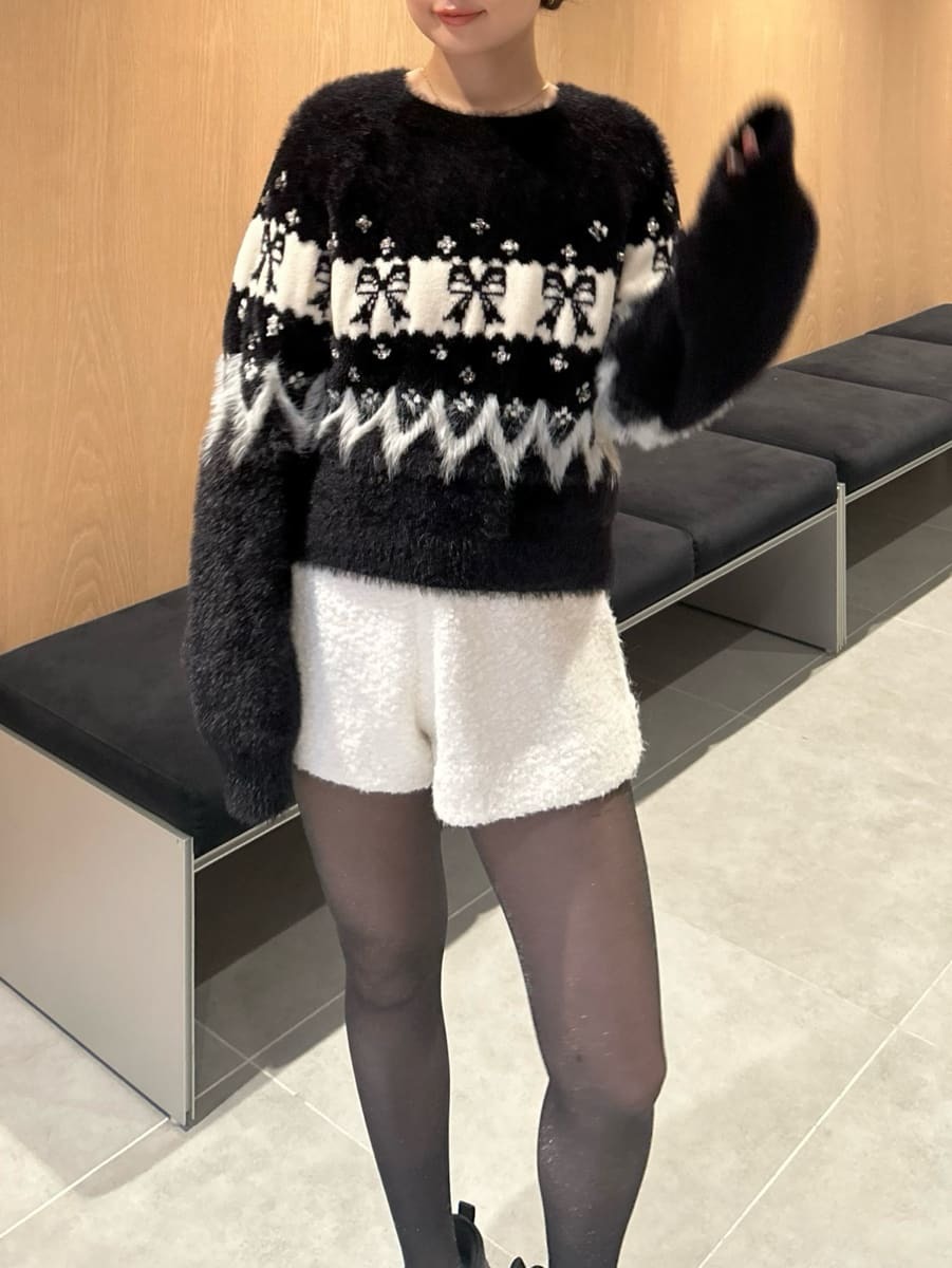 L.B CANDY STOCK]リボンビジューニット(ニット)｜トップス｜LILY BROWN