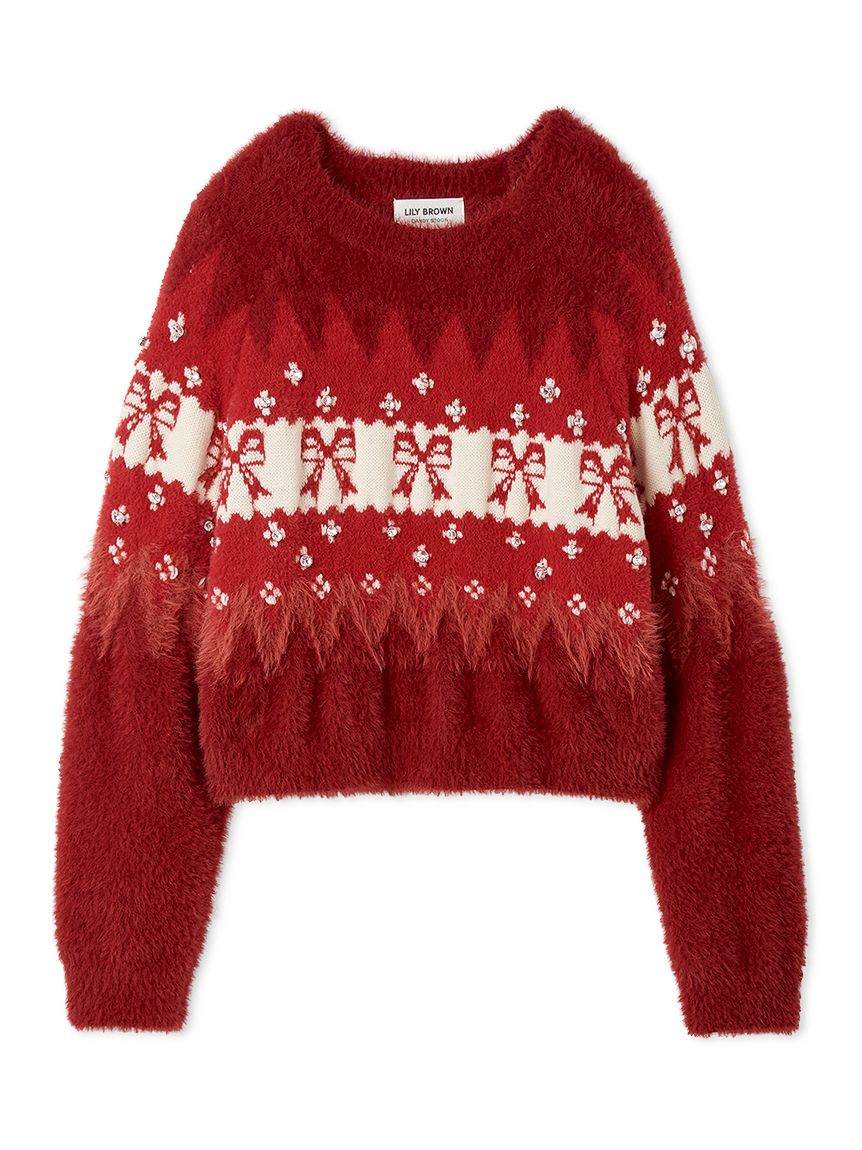 L.B CANDY STOCK]リボンビジューニット(ニット)｜トップス｜LILY BROWN