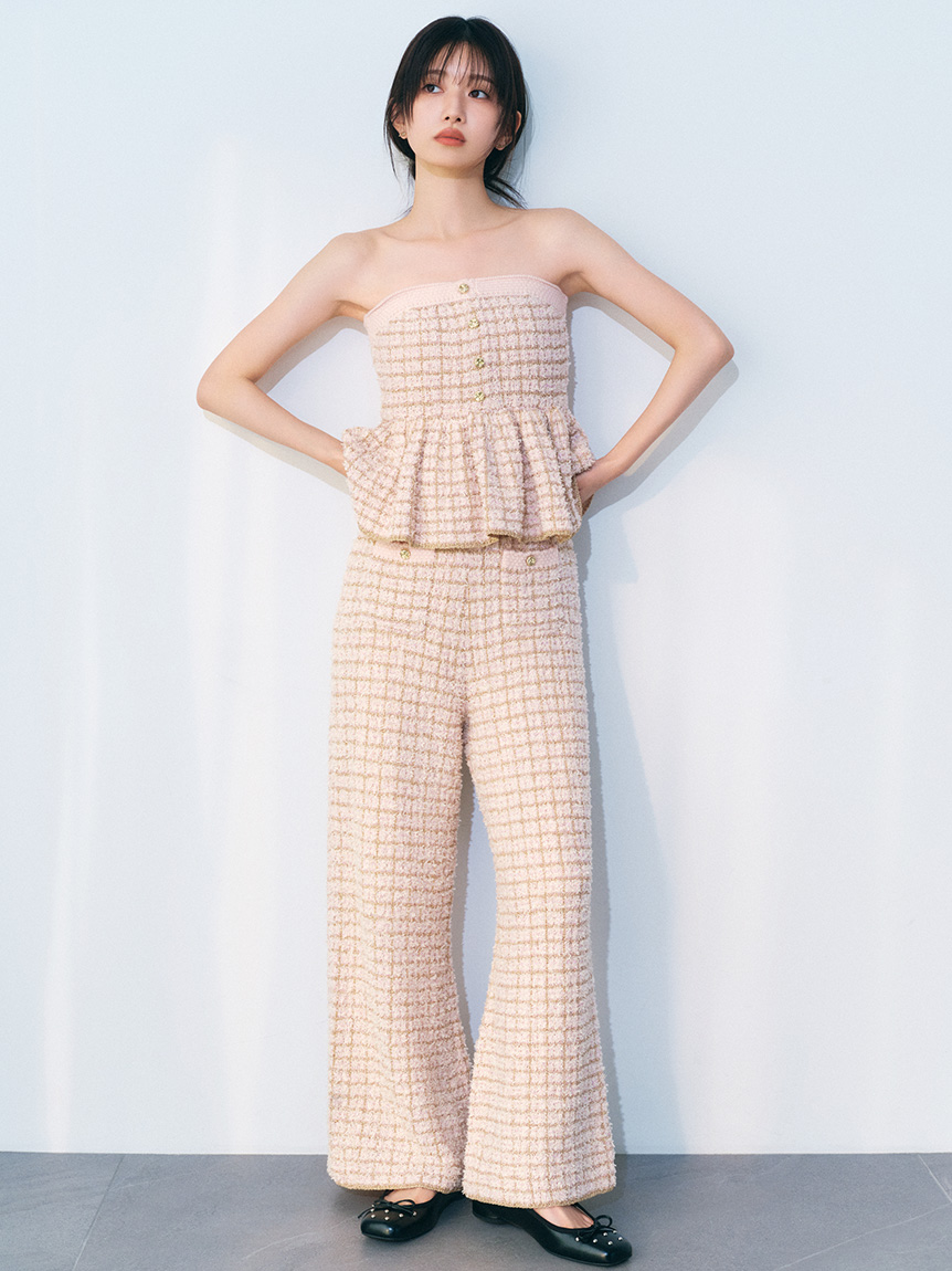 ツイードニットペプラムビスチェ(セットアップアイテム)｜LILY BROWN