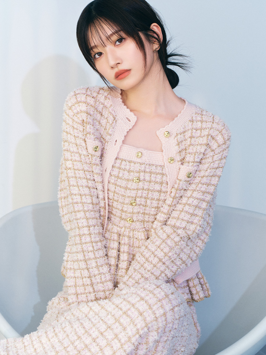 ツイードニットペプラムビスチェ(セットアップアイテム)｜LILY BROWN