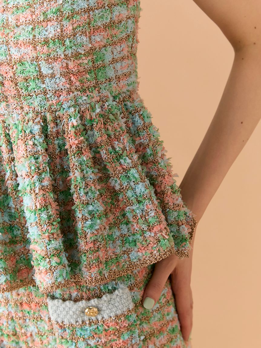 ツイードニットペプラムビスチェ(セットアップアイテム)｜LILY BROWN