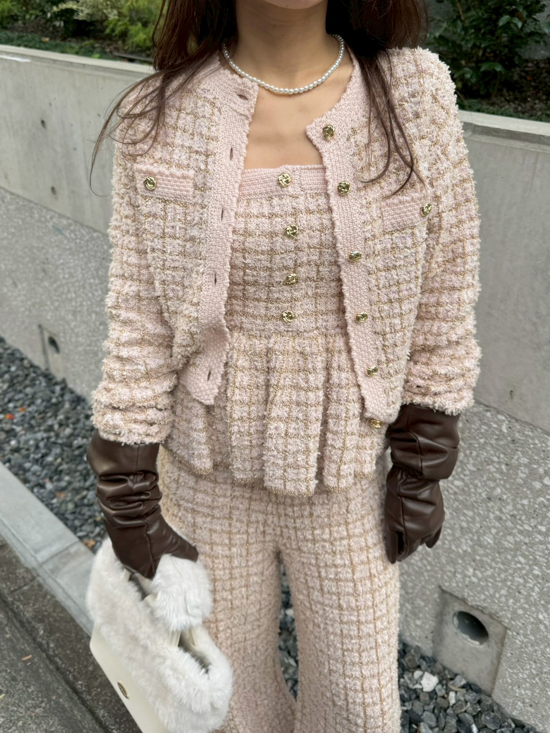 ツイードニットペプラムビスチェ(セットアップアイテム)｜LILY BROWN