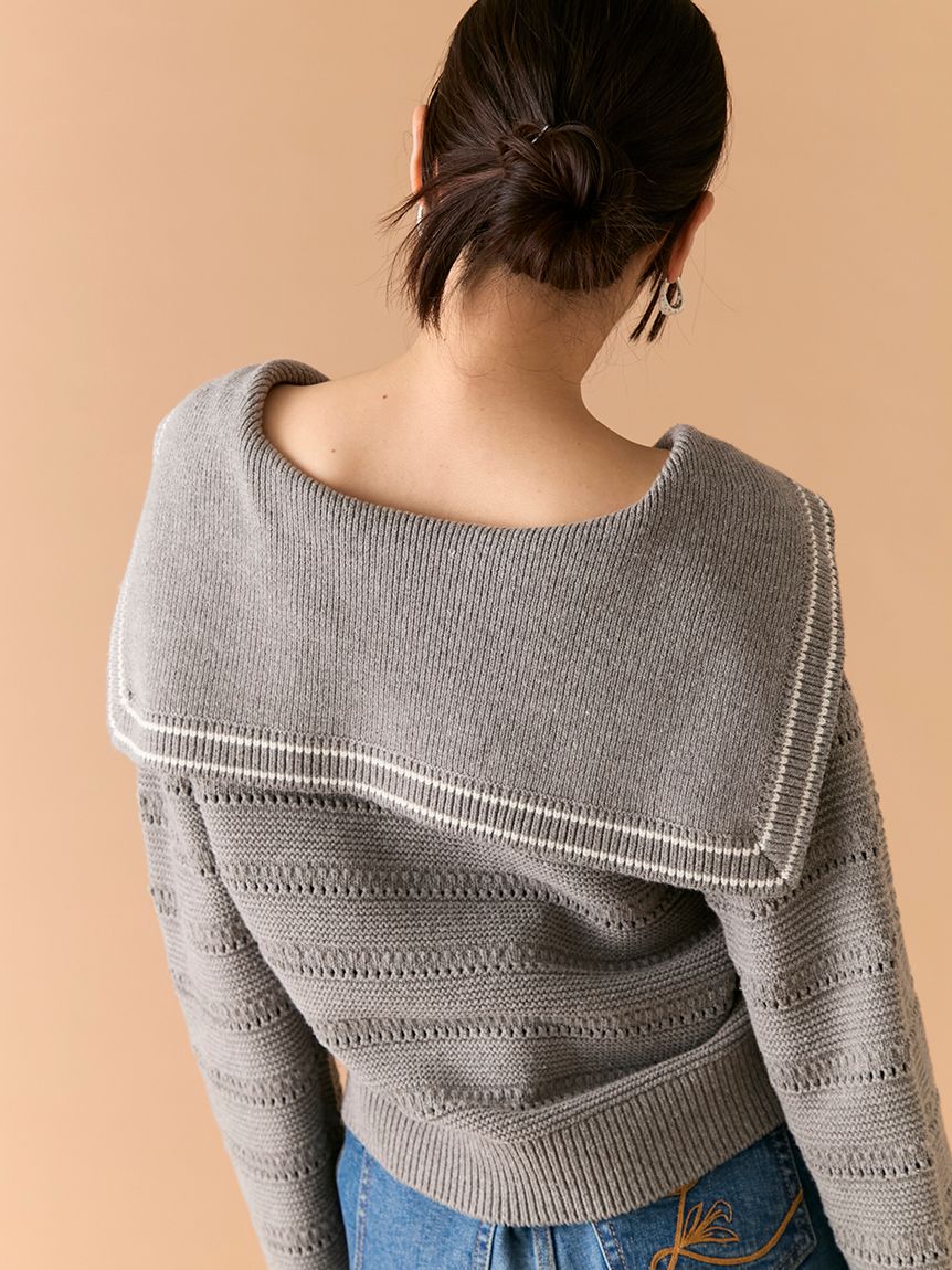 セーラーカラーニットトップス(ニット)｜トップス｜LILY BROWN（リリー