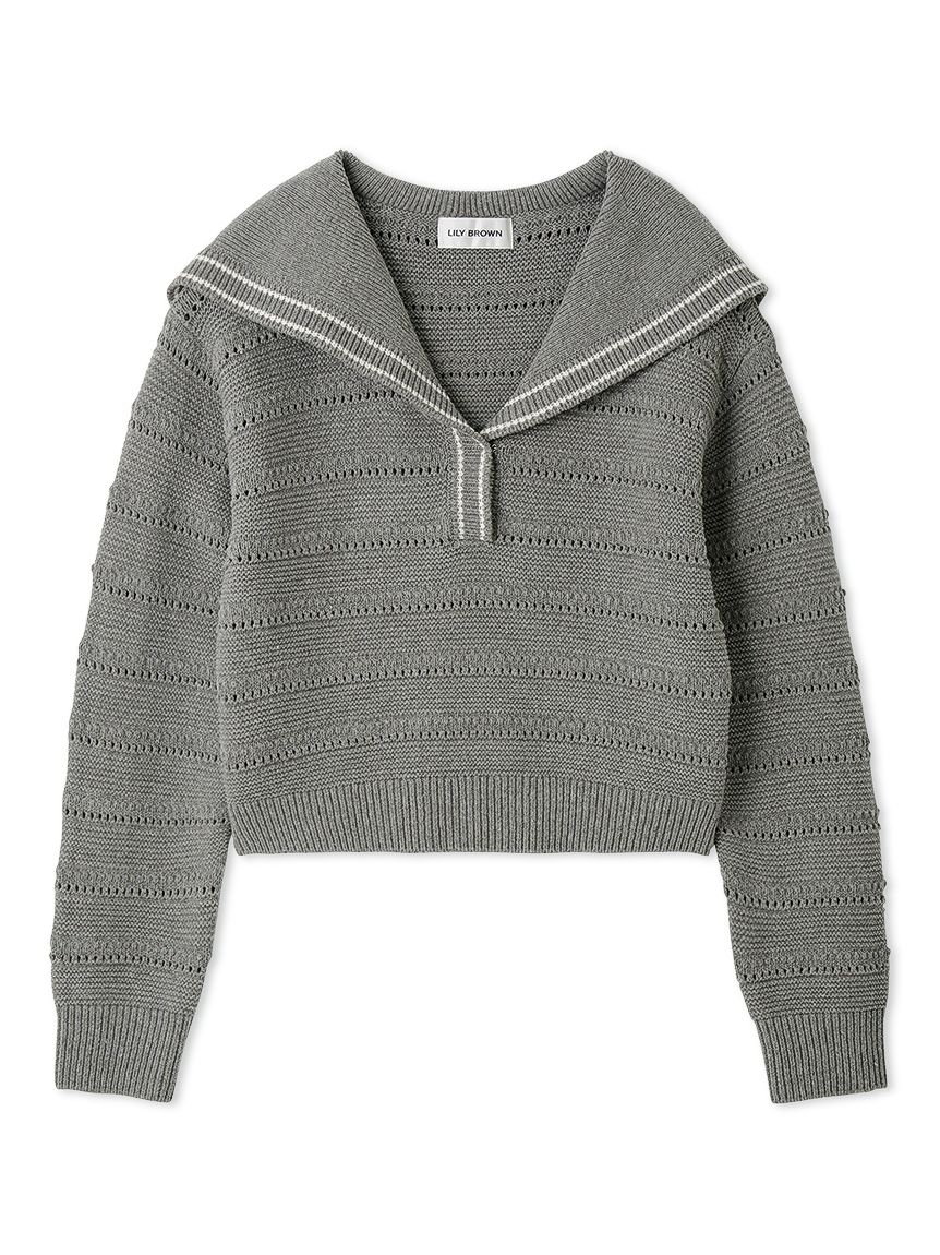 セーラーカラーニットトップス(ニット)｜トップス｜LILY BROWN（リリー