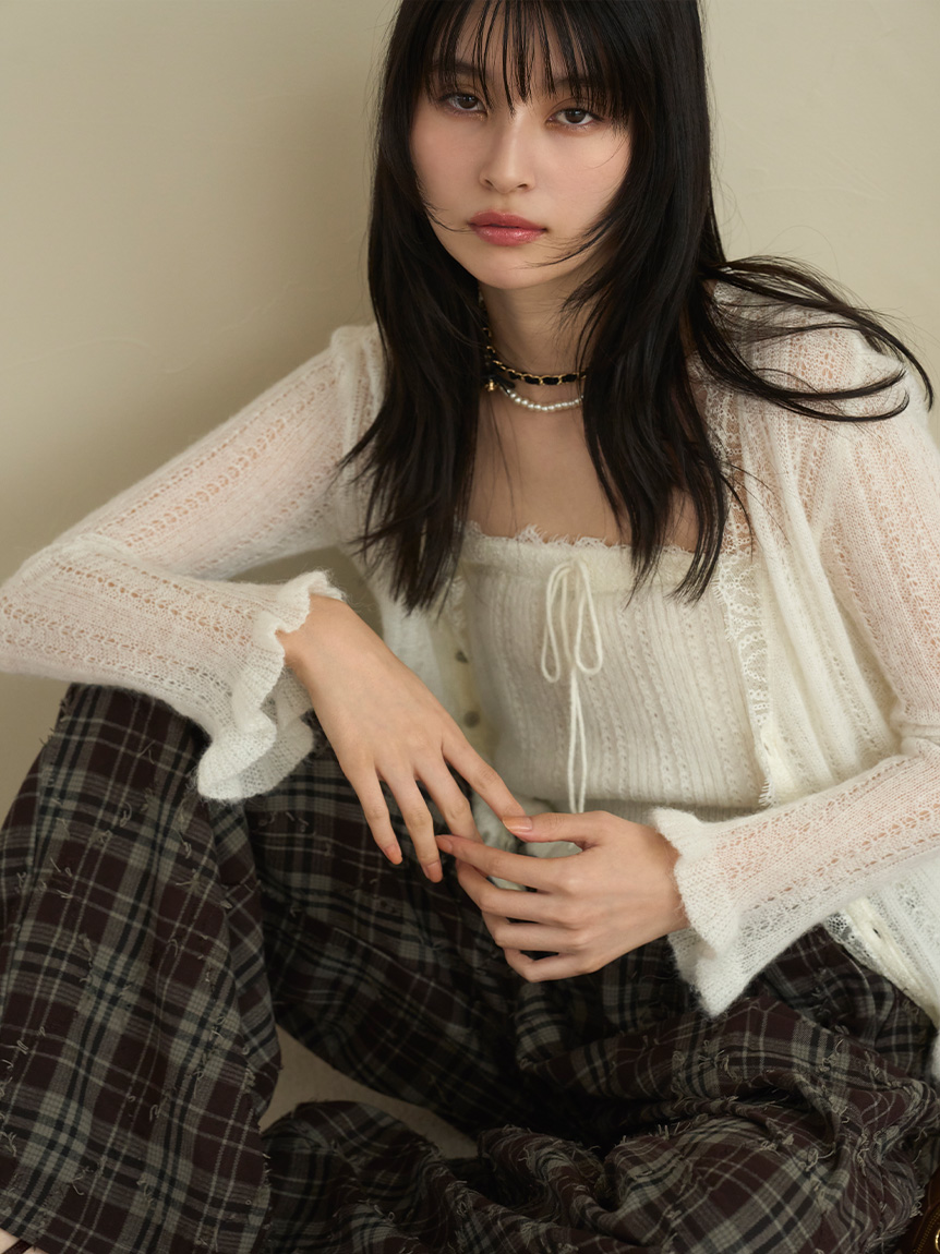 完売色♥️新作新品✨LILY BROWNレーストリムニットアンサンブル レーストリムニットアンサンブル(ニット)｜トップス｜LILY BROWN