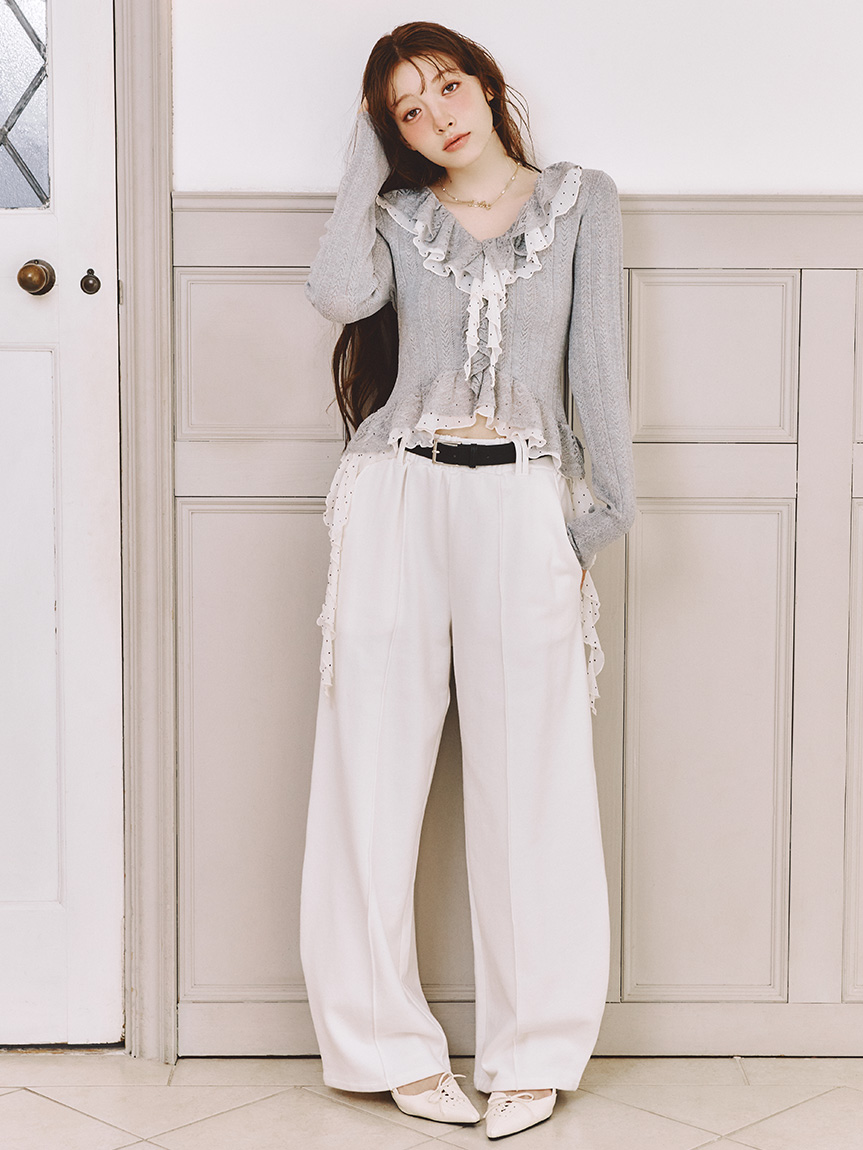 ボリュームフリルニットトップス(ニット)｜トップス｜LILY BROWN