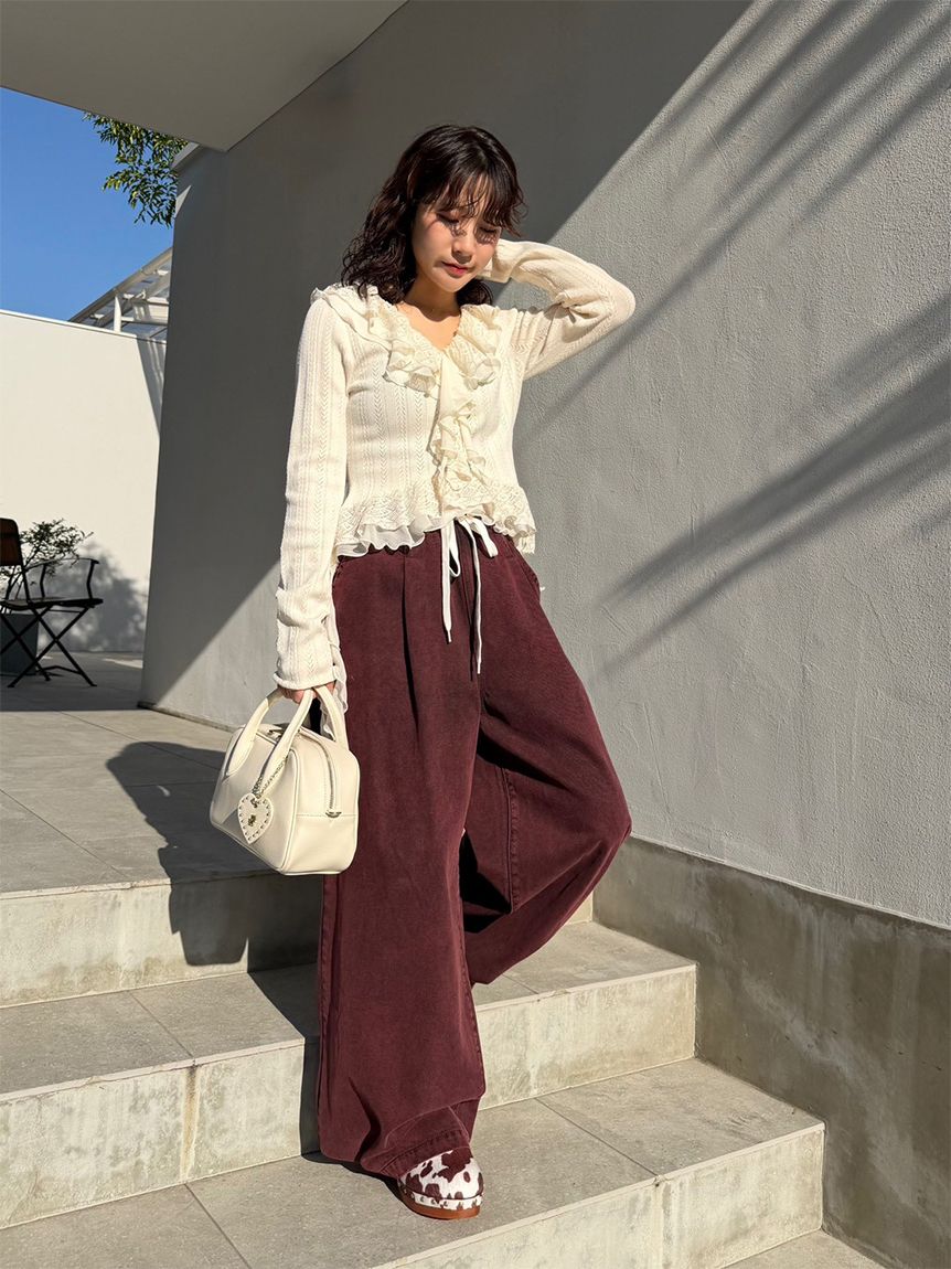 ボリュームフリルニットトップス(ニット)｜トップス｜LILY BROWN