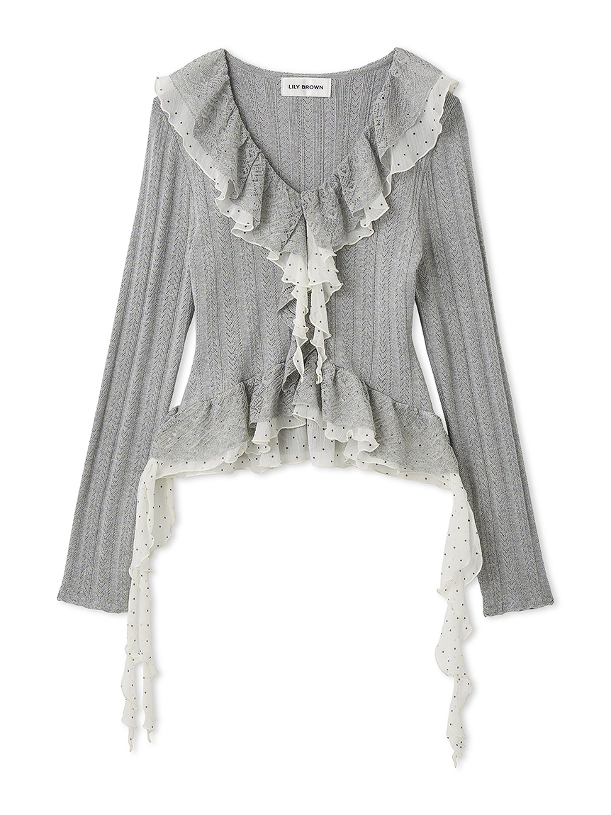 ボリュームフリルニットトップス(ニット)｜トップス｜LILY BROWN