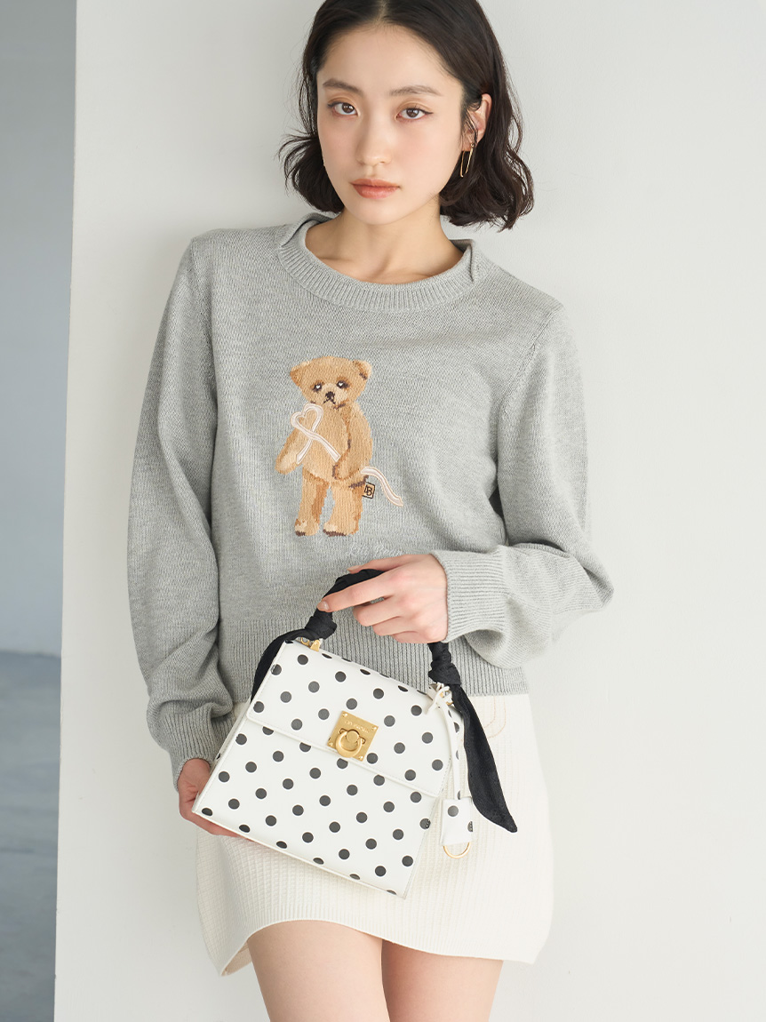 Lily Bearハートサテンニット(ニット)｜トップス｜LILY BROWN（リリー